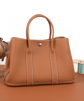 에르메스 가든파티30 골드브라운 토고가죽